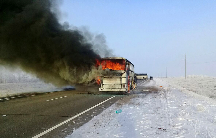 Сгоревший в Казахстане "Икарус" перевозил граждан Узбекистана в Самару