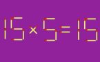Интеллектуальная йога: исправьте пример 15×5=15 за один ход и проверьте свою ментальную гибкость