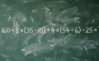 Тест по математике: сможете решить пример 160 ÷ 8 × (35 − 15) + 4 × (54 ÷ 6) − 25?
