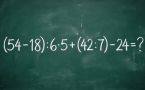 Проверьте свои математические навыки: решите пример (54 − 18) : 6 · 5 + (42 : 7) − 24