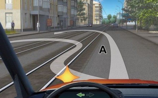 Разворот с трамвайных путей: всего 2 траектории и 95% уверенных ошибок — экзамен по ПДД такого не прощает