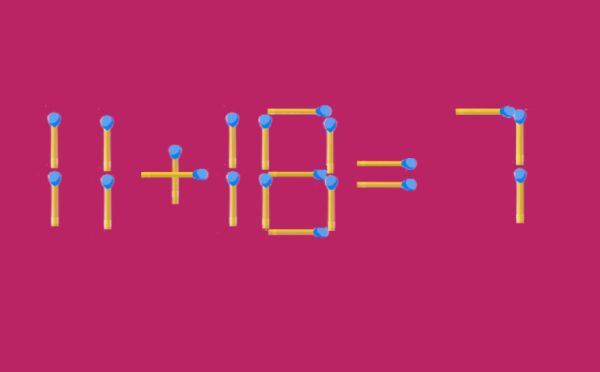 Тест на нестандартное мышление: исправьте пример 11+18=7 за один ход — математический трюк со спичками