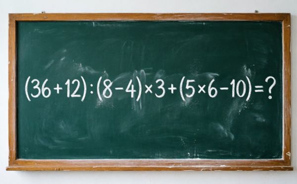 Проверьте свои математические навыки: решите пример (36 + 12) : (8 − 4) × 3 + (5 × 6 − 10)