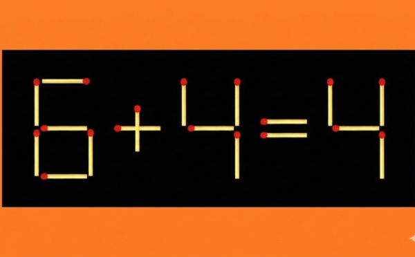 Исправьте пример со спичками 6 + 4 = 4: проверьте свою логику