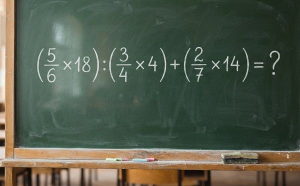 Разбудите свой интеллект: решите пример (5/6 × 18) : (3/4 × 4) + (2/7 × 14)