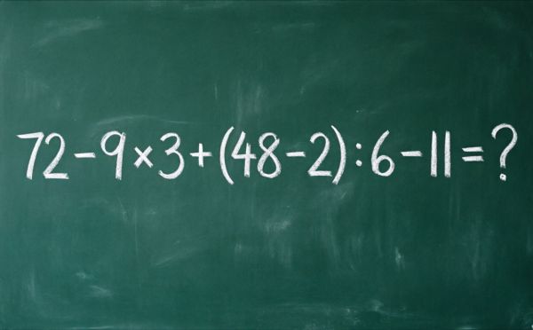 Решите математический пример и узнайте, сколько будет 72 − 9 × 3 + (48 − 2) : 6 − 11