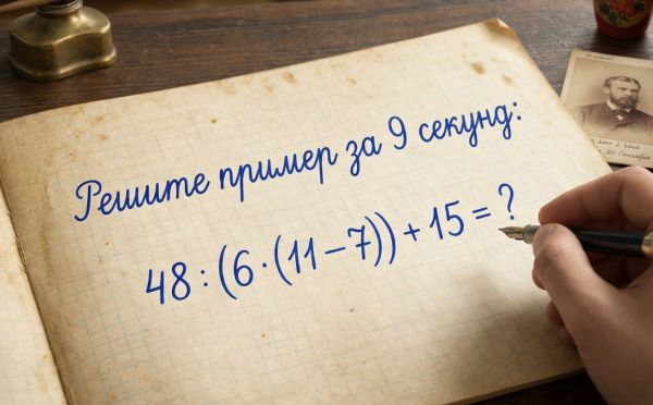 Проверьте свои математические навыки: решите пример 48 : (6 · (11 − 7)) + 15 и узнайте интересный факт