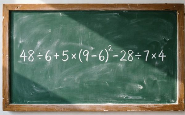 Решите математический пример и узнайте, сколько будет 48 ÷ 6 + 5 × (9 − 6)² − 28 ÷ 7 × 4