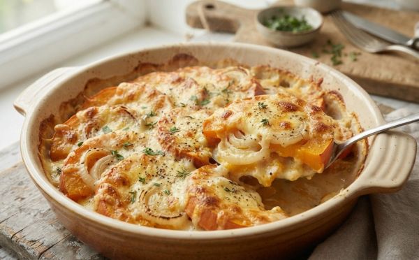 Заливаю тыкву соусом — и в духовку: вкуснее мяса по-французски, а сочнотень — за уши не оттащишь