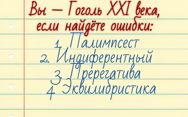 Тест на грамотность: сможете найти ошибки в 4 словах?
