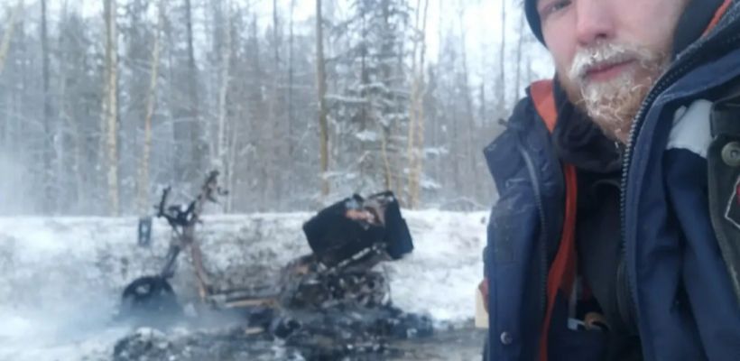 Мопед путешественника из Казахстана сгорел на пути в Ленск, домой он вернется на самолете