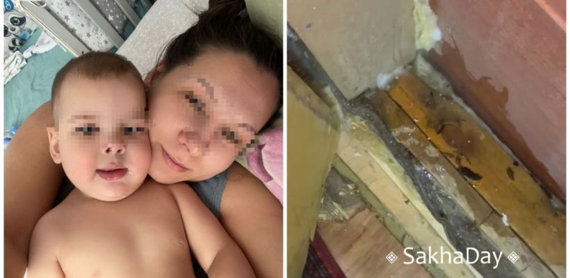 В Якутске малышу передавали лекарства через форточку, потому что подъезд затоплен