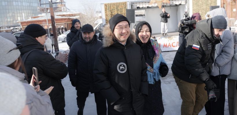 Айсен Николаев и Евгений Григорьев посетили Масленицу