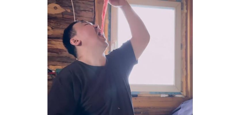 Панда Саха шокировал подписчиков поеданием сырого мозга