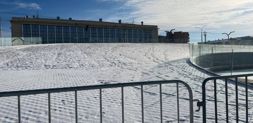 Фонтан на главной площади Якутска законсервирован