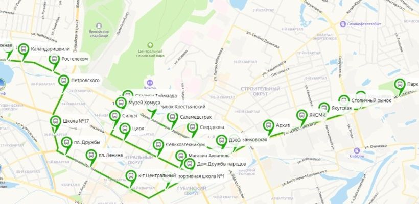 В новогоднюю ночь в Якутске будет работать автобусный маршрут № 100н