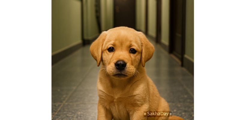 "Сдали нервы". В Золотинке женщина забила щенка шваброй за «грязный подъезд»