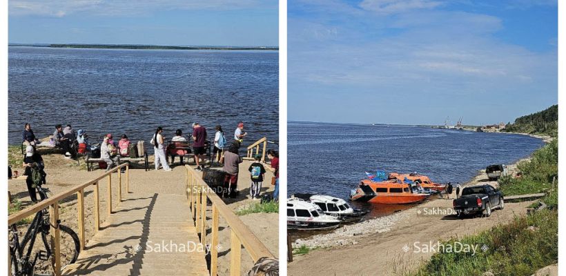 Фотофакт: В Нижнем Бестяхе образовалась очередь на катера нового перевозчика