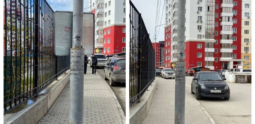 В Якутске убрали злополучную табличку, в которую врезались лицом прохожие