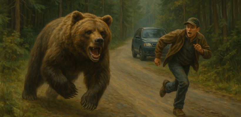 Подозреваемый в угоне сам выбежал к полицейским, спасаясь от медведей