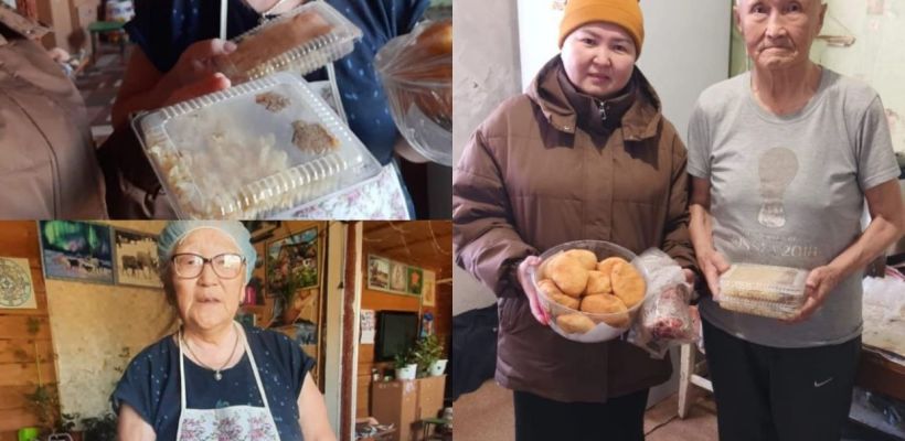 В селе Оленек пожилых угостили домашней едой