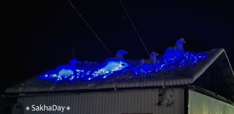 Табун лошадей на крыше! Снежная композиция от Ивана Боппосова