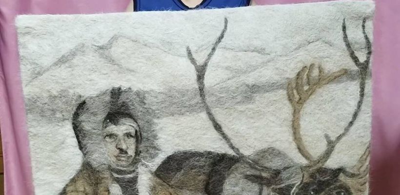 Портрет Обручева из конской шерсти создала мастерица из Оймяконья