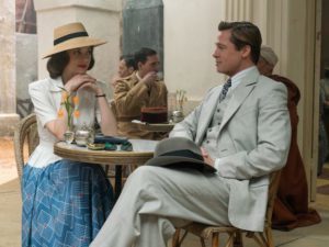 RELEASE DATE: November 23, 2016.TITLE: Allied.STUDIO: Paramount Pictures.DIRECTOR: Robert Zemeckis.PLOT: 1942. Max (Brad Pitt), a British intelligence officer, marries French agent Marianne (Marion Cotillard) after a dangerous mission in Casablanca. Max is notified that Marianne is likely a Nazi spy and begins to investigate her.STARRING: Brad Pitt as Max Vatan, Marion Cotillard as Marianne Beausejour.(Credit:
