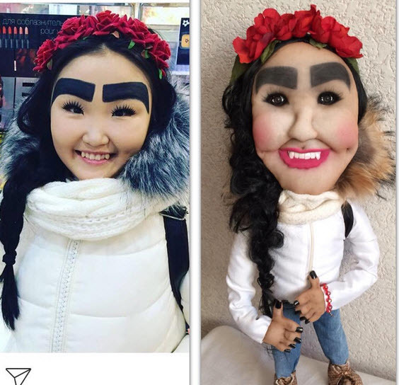 Анжелике Протодьяконовой подарили куклу-шарж