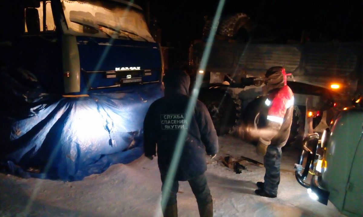 Спасение пассажиров КамАЗа на Колыме
