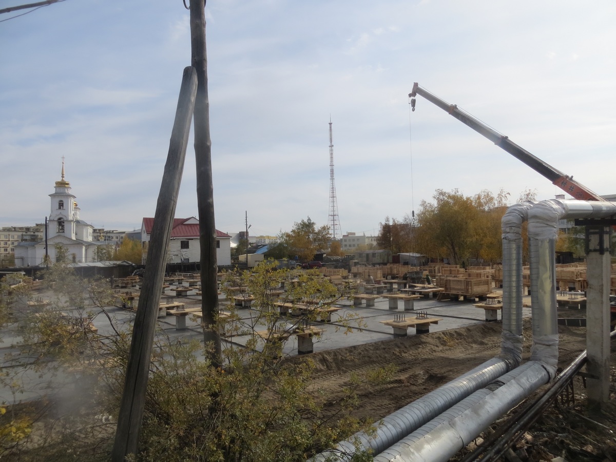 Фотофакт: В Якутске продолжается строительство школы №35