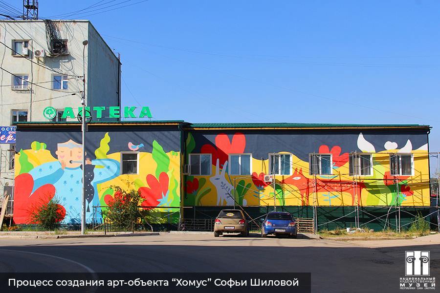 В Якутске расписали здание аптеки