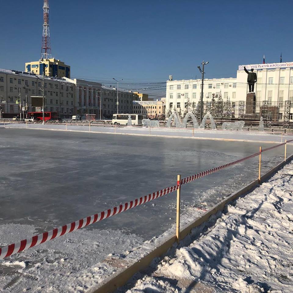 В этом году каток на площади Ленина в Якутске будет в три раза больше