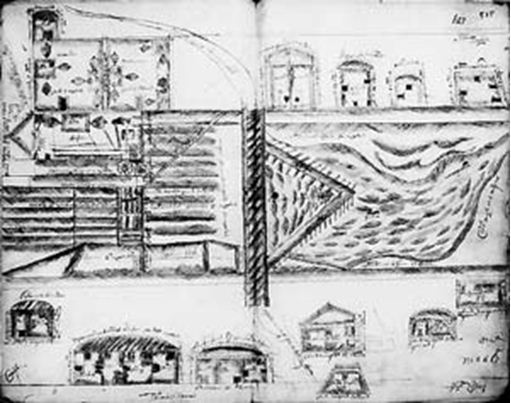 Эскиз Тамгинского завода, выполненный в 1737 году подьячим Федором Сургуцким