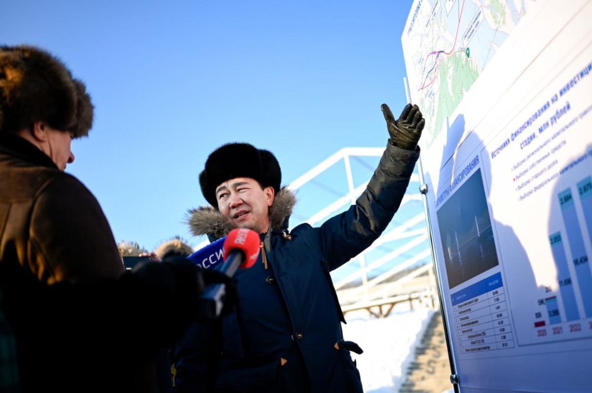 Юрий Трутнев и Айсен Николаев осмотрели место будущего строительства Ленского моста