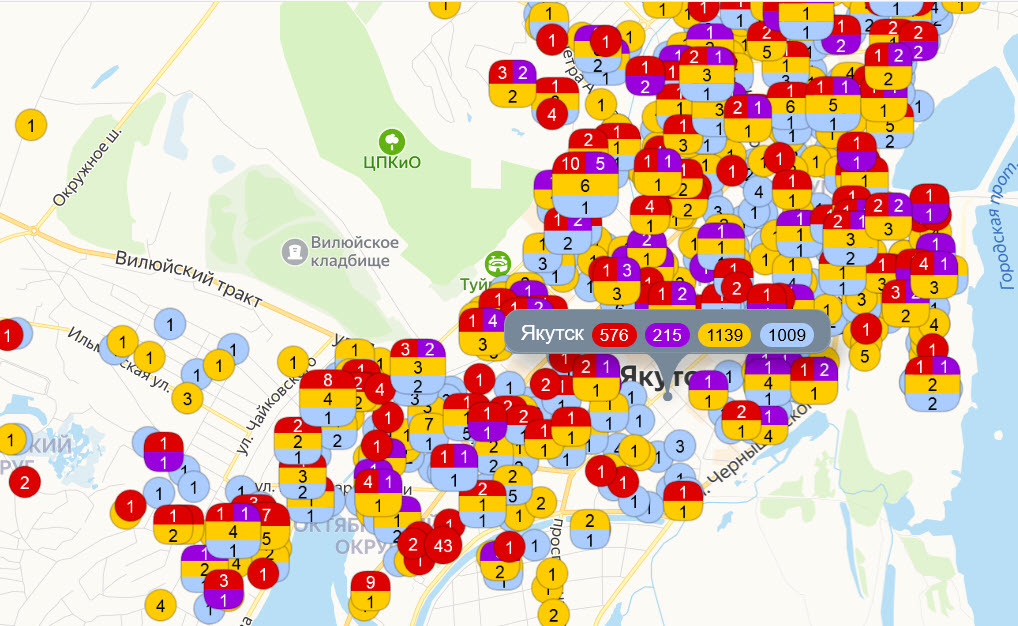 Фотофакт: на карте распространения COVID-19 появились адреса лечащихся дома