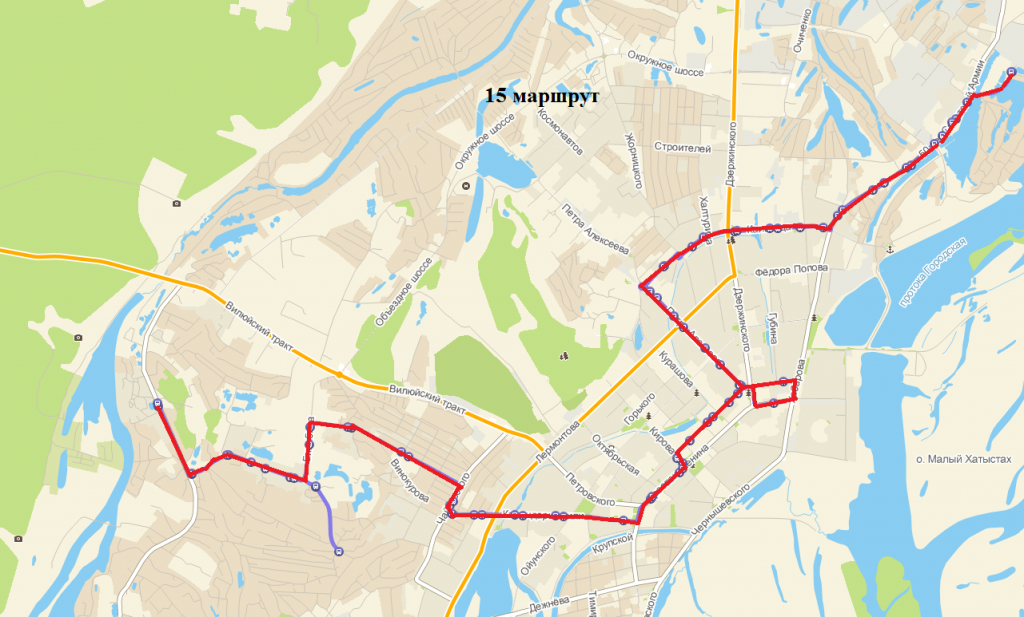 О временном изменении схемы движения автобусного маршрута №15
