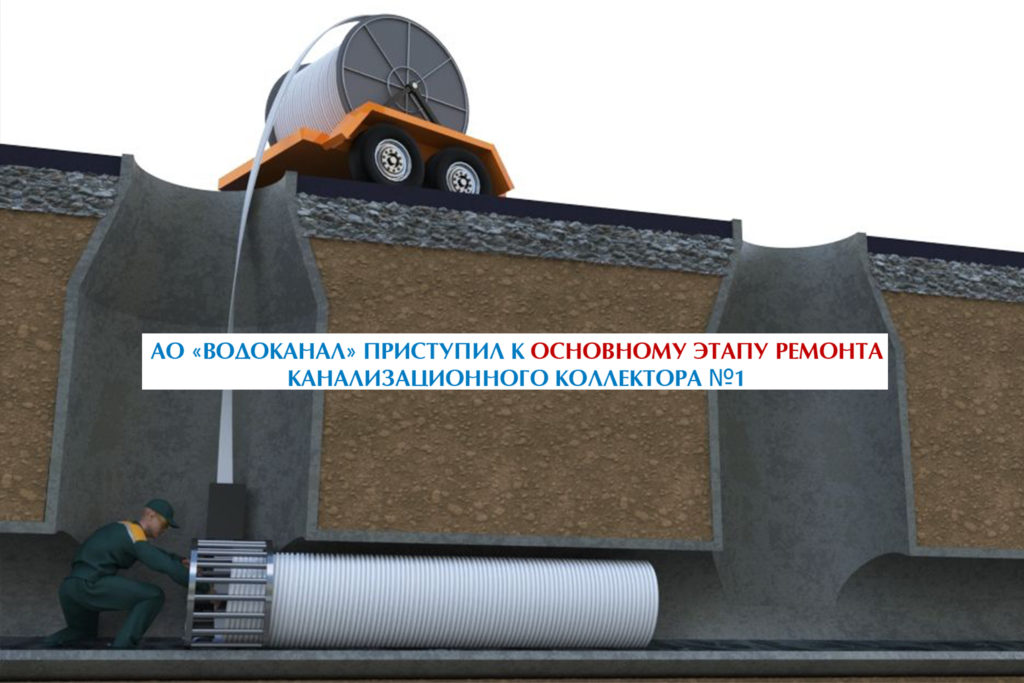 АО «Водоканал» приступил к основному этапу ремонта канализационного коллектора №1