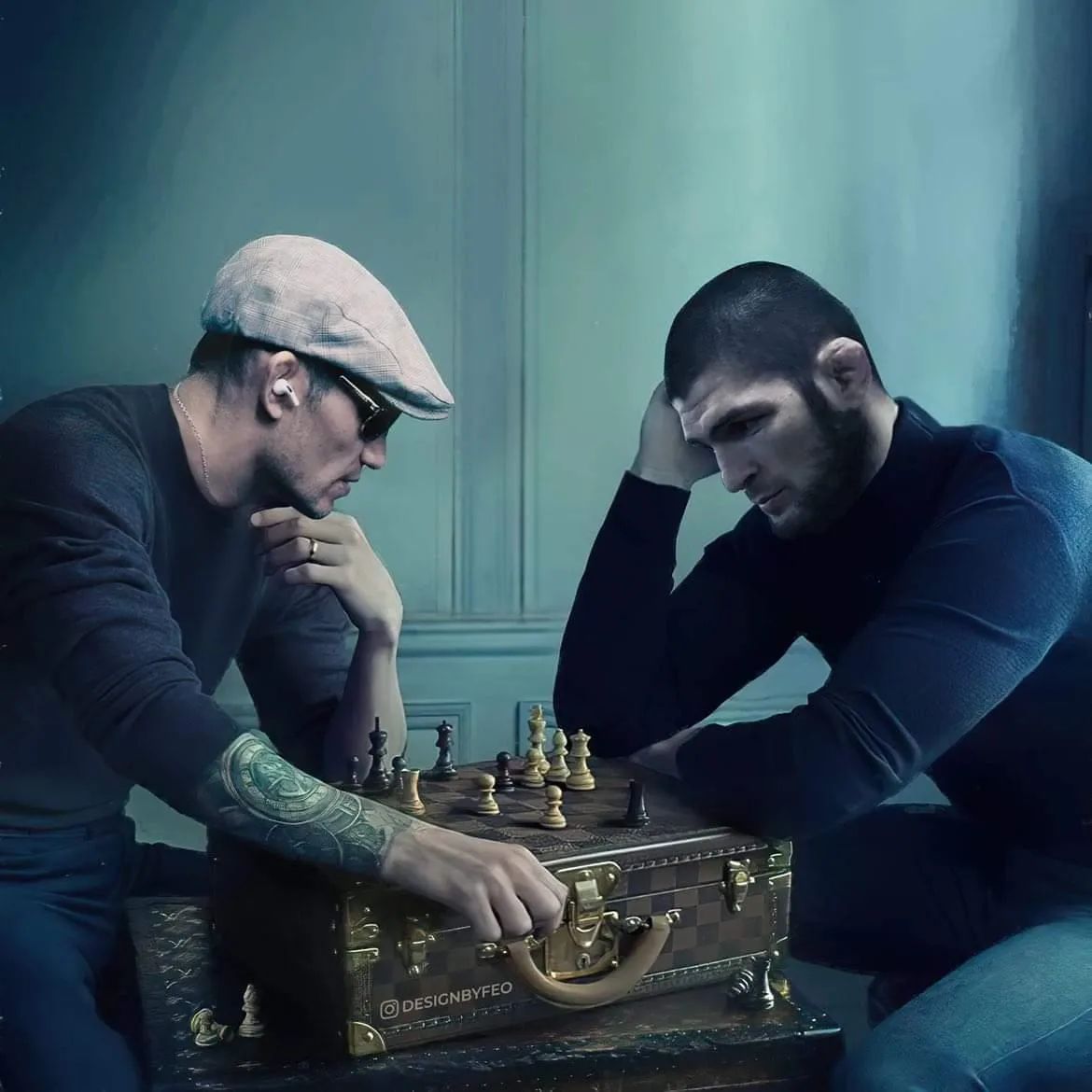 Матч мечты. Якутский дизайнер изобразил Хабиба и Тони, играющими в шахматы
