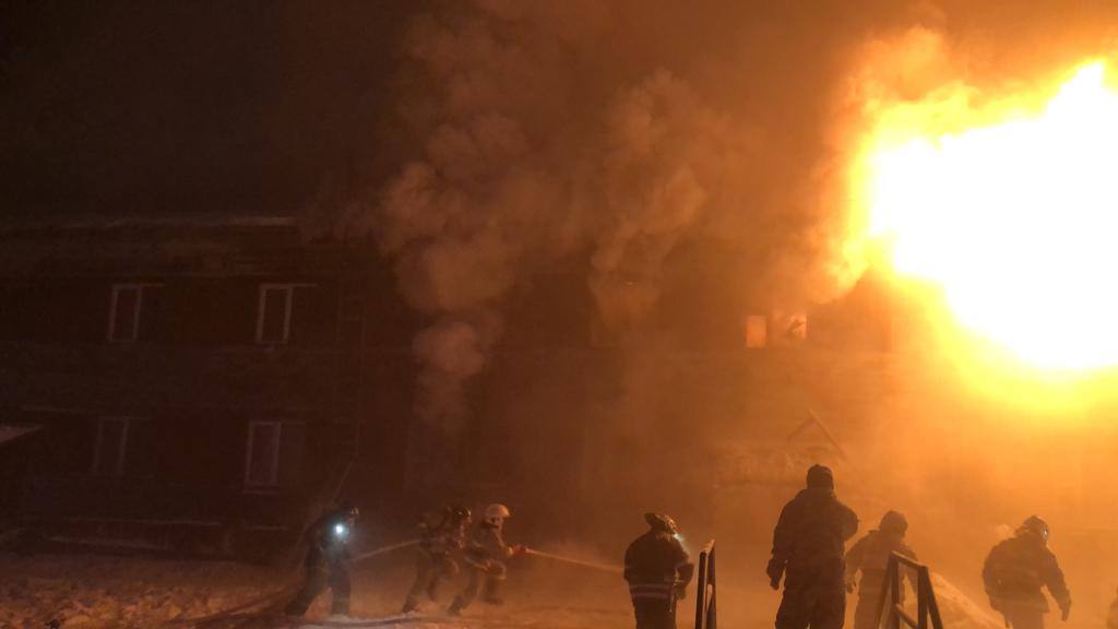В Якутии в результате пожара пострадали десять человек