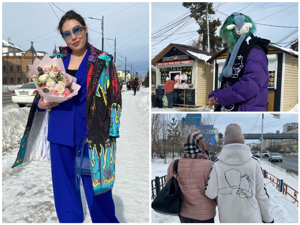Апрельская уличная мода в Якутске