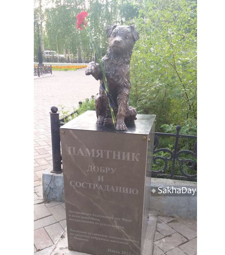 Памятник добру и состраданию. В Мирном открыт памятник дворовой собаке Филе