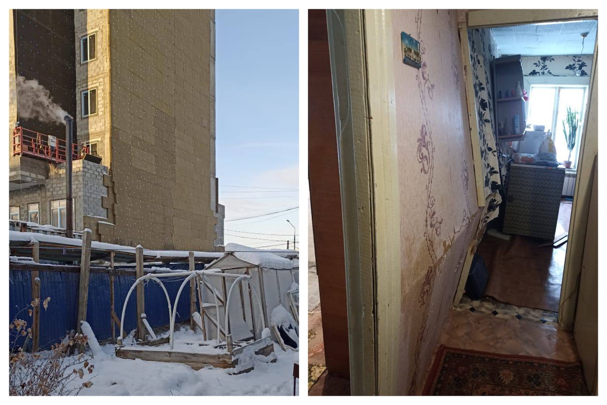 В Якутске рушится ветхий дом, а строительство ЖК для расселения задерживается