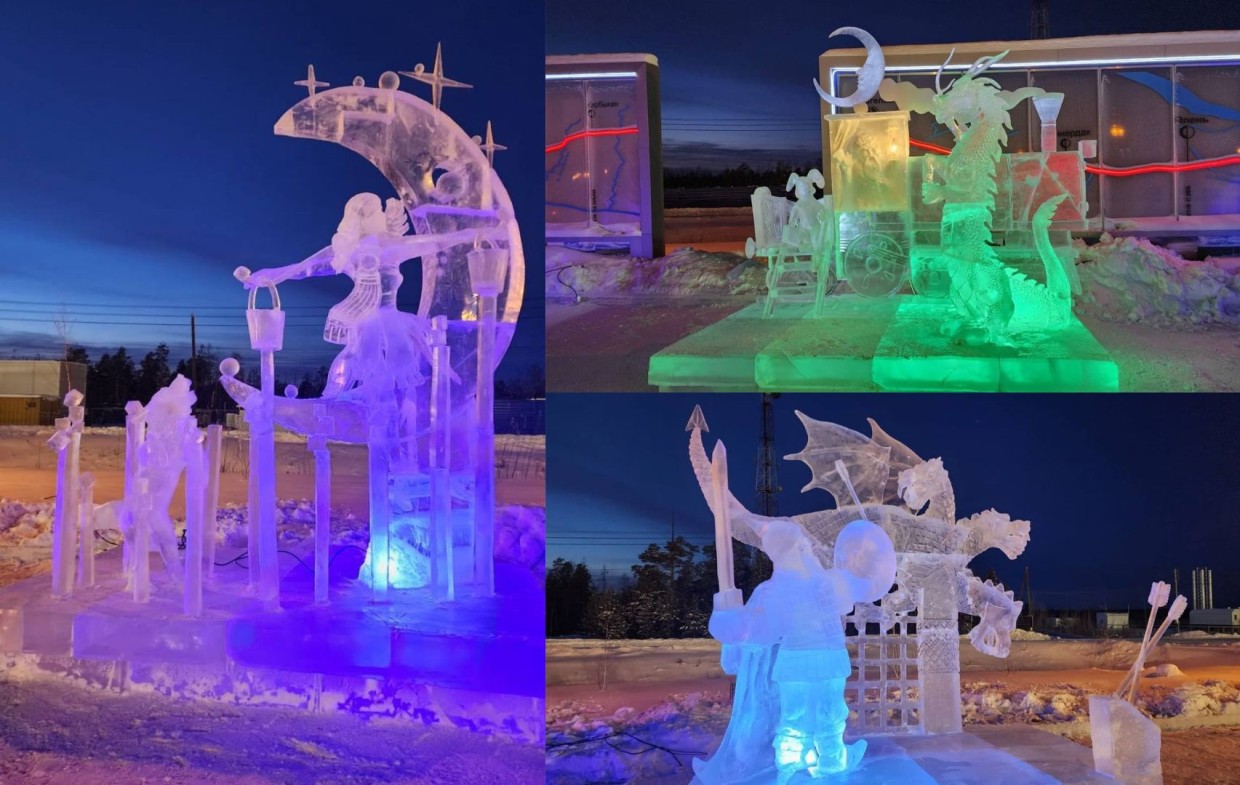 На привокзальной площади станции Нижний Бестях завершился конкурс ледовых скульптур на призы АО «АК «ЖДЯ»