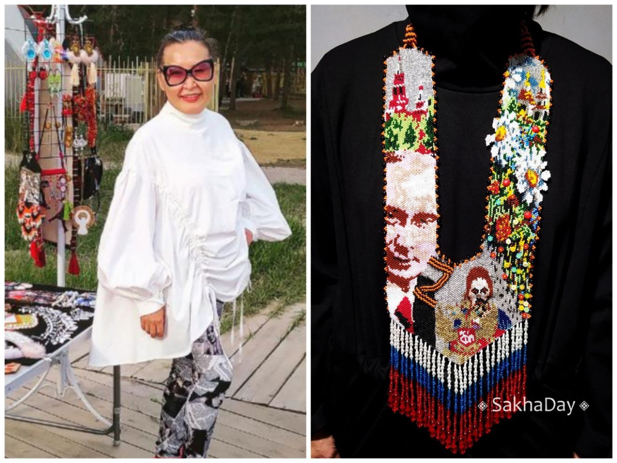 Якутянка смастерила колье с президентом России: «Люблю и уважаю Путина, мне есть с чем сравнивать»