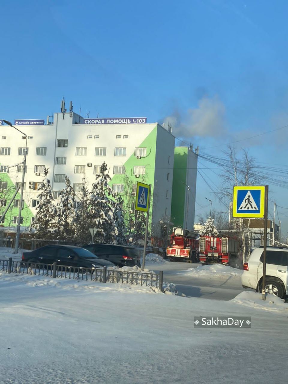 В Якутске произошло возгорание в здании Скорой помощи