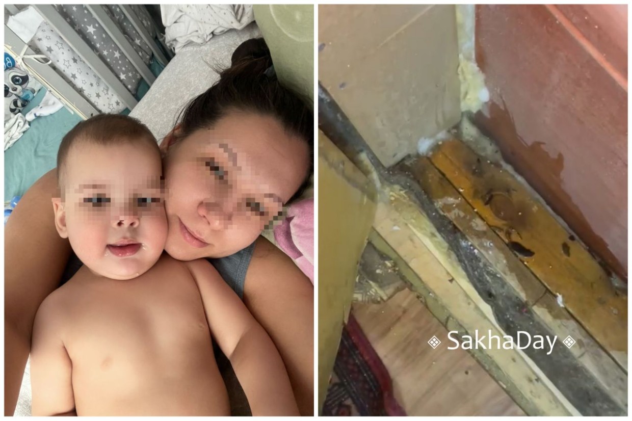 В Якутске малышу передавали лекарства через форточку, потому что подъезд затоплен