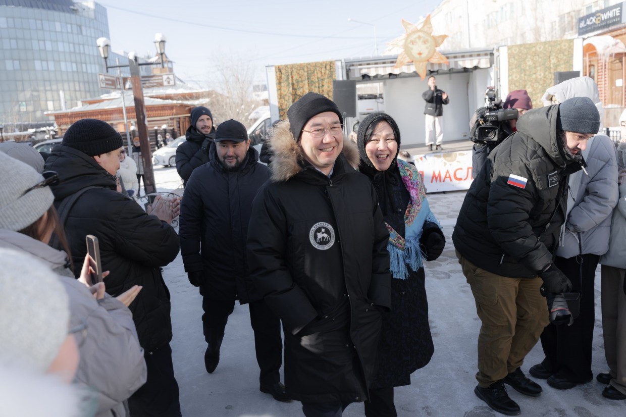 Айсен Николаев и Евгений Григорьев посетили Масленицу