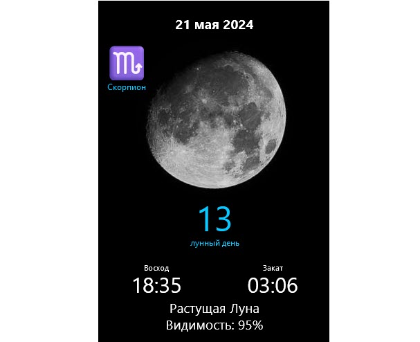 Лунный календарь на 21 мая