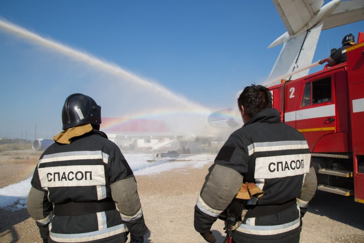 В аэропорту «Якутск» прошли пожарно-тактические учения